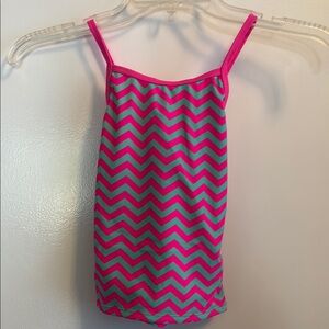 Pink and Green Chevron Swim Suit